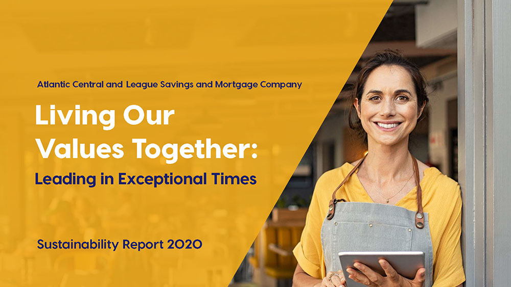 Cover of the 2020 Sustainability Report: Living Our Values Together, Leading in Exceptional Times