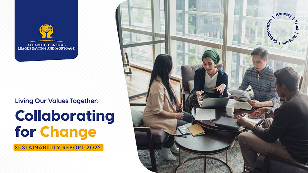 Cover of the 2022 Sustainability Report: Collaborating for Change